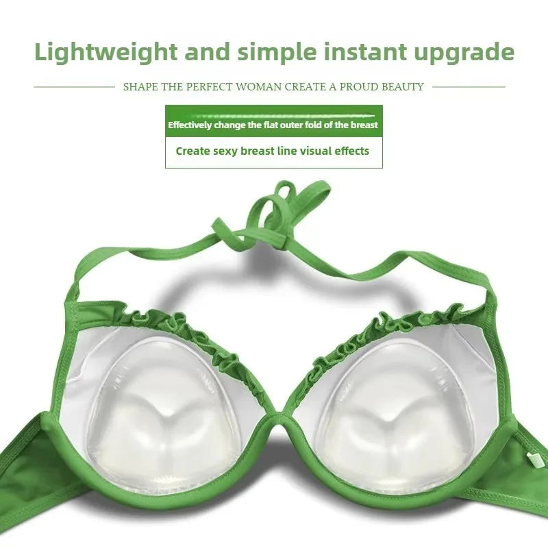 2Pcs Silicone Bra Inserts Breast Pads Sticky Push-Up Women Bra Cup Thicker Nipple Cover Patch Bikini Inserts for Swimsuit Gifts